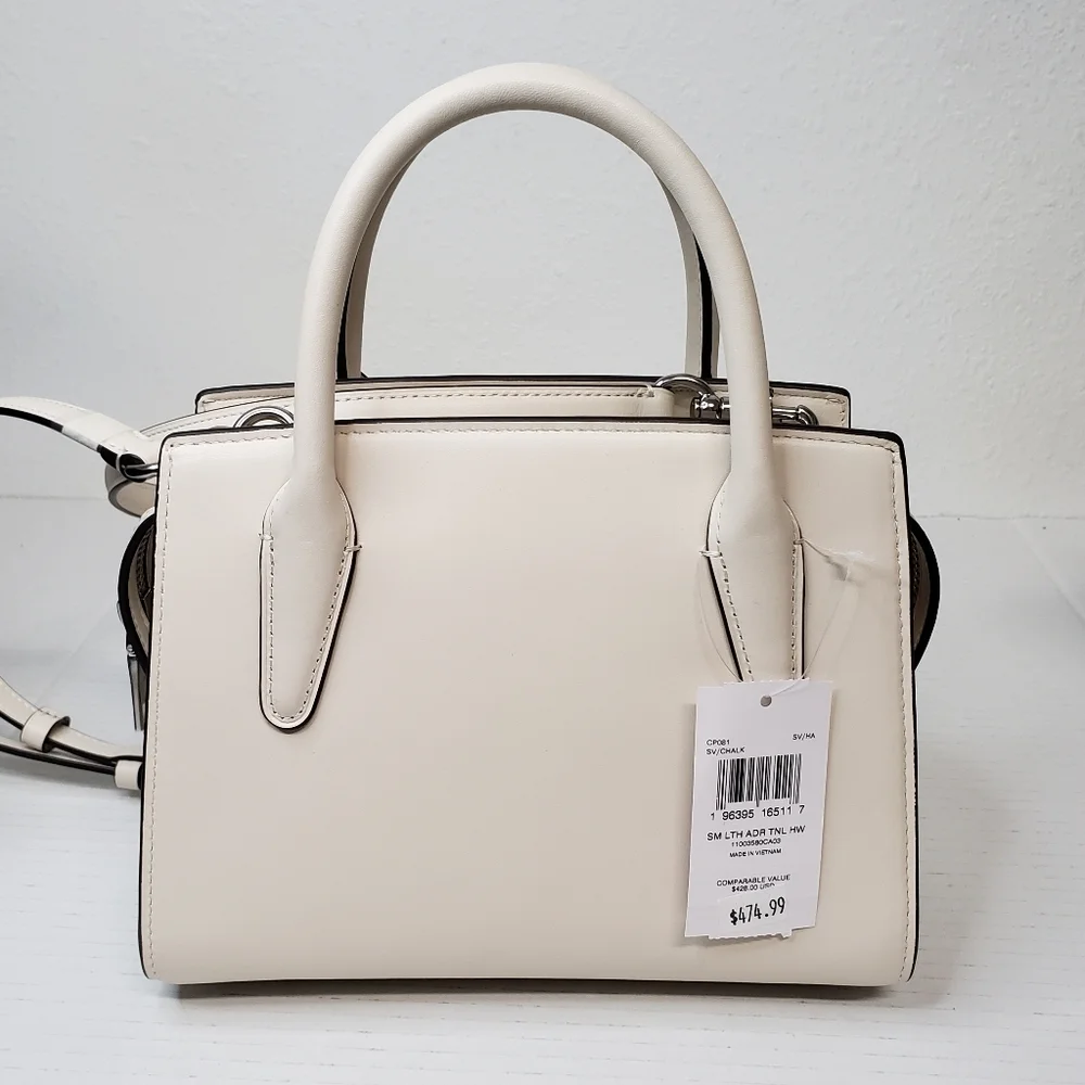 Coach Andrea Carryall Black White Leather Shoulder Bag Brand New 152-091725